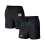 Men's NFL X Staple Black Philadelphia Eagles New Age Throwback Vintage-Like Wash Fleece Short