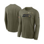 Men's Olive Seattle Seahawks 2021 Salute To Service Performance Long Sleeve T-Shirt