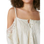 Women's Embroidered Lace Cold-Shoulder Top