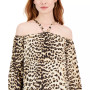 Women's Printed Long-Sleeve Halter Top, Created for Macy's