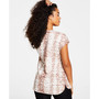 Women's Snake-Print Mesh-Trim V-Neck Top, Created for Macy's