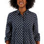 Women's Textured-Stripe Button Shirt, Created for Macy's