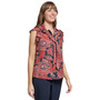 Women's Paisley-Print Tie-Neck Ruffle Top