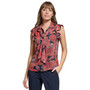 Women's Paisley-Print Tie-Neck Ruffle Top