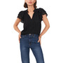 Women's V-Neck Short Flutter Sleeve Blouse