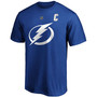 Men's Steven Stamkos Blue Tampa Bay Lightning Team Authentic Stack Name and Number T-shirt