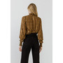Women's Checker Blouse with Mock Neck