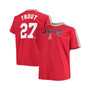 Men's Mike Trout Red and Silver Los Angeles Angels Big and Tall Fashion Piping Player T-shirt
