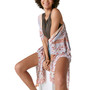 Women's Printed Open-Front Short-Sleeve Kimono