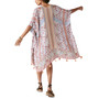 Women's Printed Open-Front Short-Sleeve Kimono
