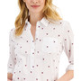 Women's Cotton Heart-Print Shirt