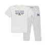 Men's White, Navy New York Yankees Big and Tall Pinstripe Sleep Set