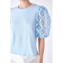 Women's Floral Texture Sleeve Top