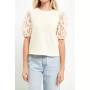 Women's Floral Texture Sleeve Top