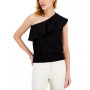 Women's Ruffled One-Shoulder Smocked-Hem Top, Created for Macy's