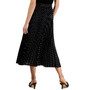 Dot-Print Chiffon Pull-On Pleated Skirt