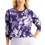 Mixed Petals Fleece Crewneck Top, Created for Macy's