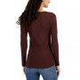 Juniors' V-Neck Long-Sleeved Top
