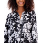 Petite Printed Smocked Blouson Long-Sleeve Top, Created for Macy's