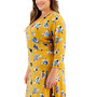 Plus Size Floral 3/4-Sleeve Wrap Fit & Flare Dress