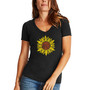 Women's Sunflower Word Art V-neck T-shirt