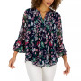 Petite Pleated Paisely Pintuck Top, Created for Macy's
