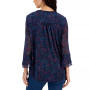Petite Pleated Paisely Pintuck Top, Created for Macy's