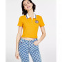Women's Logo Patch Cropped Polo Shirt