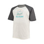 Men's Oatmeal, Heathered Charcoal Miami Dolphins Big and Tall Raglan T-shirt