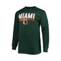 Men's Green Miami Hurricanes Big and Tall Two-Hit Raglan Long Sleeve T-shirt