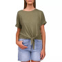 All Day Tie-Hem Cuffed T-Shirt