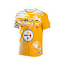 Men's NFL X Staple Yellow Pittsburgh Steelers Team Slogan All Over Print Short Sleeve T-shirt