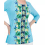Petite Tropical Runway 3/4-Sleeve Top, Created for Macy's