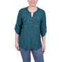 Women's Long Tab-Sleeve Top with Pockets