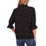 Women's Elbow Sleeve Tie-Neck Floral-Print Blouse