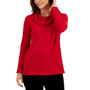Women's Mini Waffle Cowlneck top, Created for Macy's