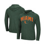 Men's Heathered Green Miami Hurricanes Big and Tall Wingman Raglan Hoodie T-shirt