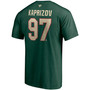 Men's Kirill Kaprizov Green Minnesota Wild Authentic Stack Name and Number T-shirt
