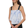 Tiered Chiffon Square Neck Top