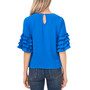 Women's Tiered Ruffle Elbow-Sleeve Crew Neck Blouse
