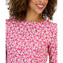 Petite Cotton Colorblocked Mel Bloom Print Top, Created for Macy's