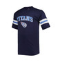 Men's Navy Tennessee Titans Big and Tall Arm Stripe T-shirt
