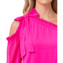 Women's Ruffled Asymmetric Long Sleeve Cold-Shoulder Blouse