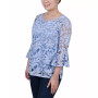 Women's Bell Sleeve Blouse and Solid Camisole