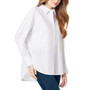 Women's Poplin Oversized Drop-Hem Shirt