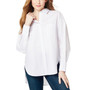 Women's Poplin Oversized Drop-Hem Shirt