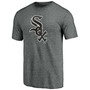 Men's Heathered Charcoal Chicago White Sox Weathered Official Logo Tri-Blend T-shirt