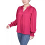 Women's Long Sleeve Smocked Cuff Blouse