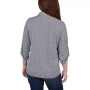 Petite 3/4 Ruched Sleeve Studded Y-neck Top