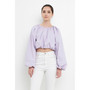 Women's Cropped Blouson Long Sleeve Top